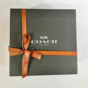 Coach big gift box with brown ribbon